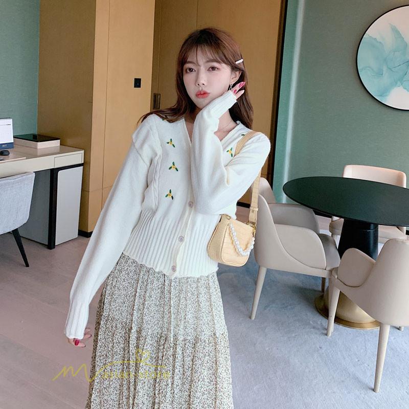 カーディガン レディース Vネック 長袖 無地 通勤 オフィス 大人 上品 ニットカーディガン 韓国ファッション アウター 秋冬 トップス 体型カバー セーター 刺繍 Y12czsp049 アジアンストア 通販 Yahoo ショッピング