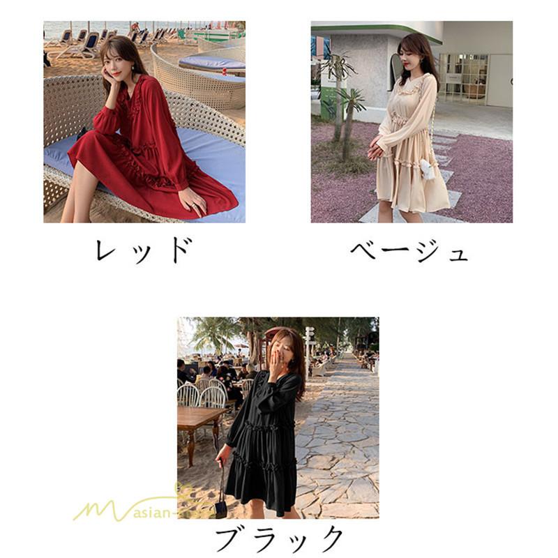 ワンピース チュニック レディース 韓国ファッション Aライン シフォンワンピース アウター 作 部屋着 体型カバー 無地 きれいめ 着痩せ ルームウェア 人気 Y12czsp0 アジアンストア 通販 Yahoo ショッピング