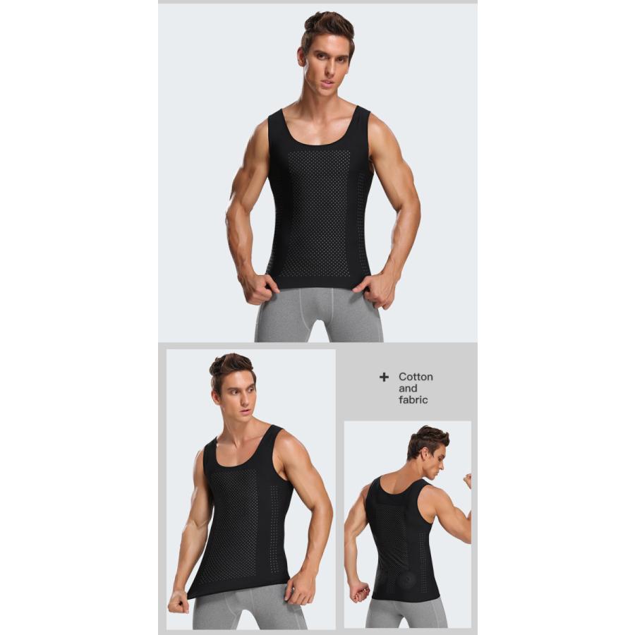 加圧タンクトップ 男性用 加圧tシャツ 補正下着 メンズ タンクトップ お腹周り インナー 着圧 矯正 補正 メンズ 通気 姿勢補正 腹筋 陰酸素イオン 猫背 四季 Y12nvhj036 アジアンストア 通販 Yahoo ショッピング