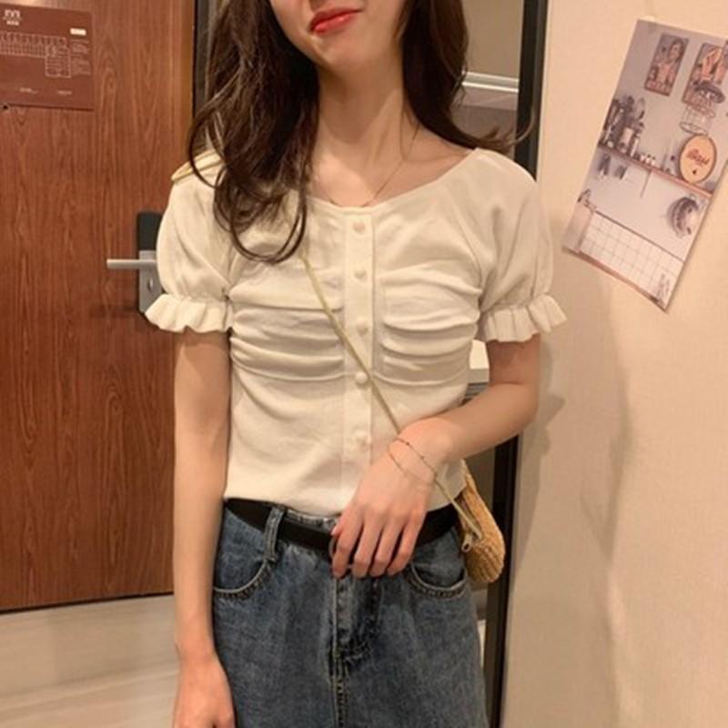 Tシャツ カットソー ニットtシャツ レディーストップス 半袖 春夏 可愛い ショート丈カットソーtシャツ 着痩せ 無地 カジュアル 白黒 7色 柔らか ティーシャツ Yjjzz アジアンストア 通販 Yahoo ショッピング