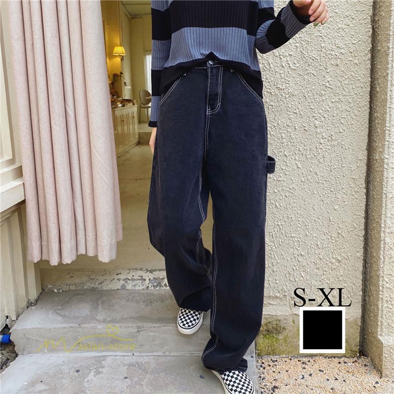 デニム パンツ レディース ストレートパンツ ジーンズ ボトムス ゆったり ワイドパンツ ハイウエスト ロングパンツ お出かけ レトロ風 通勤通学 カジュアル Ysdbl アジアンストア 通販 Yahoo ショッピング