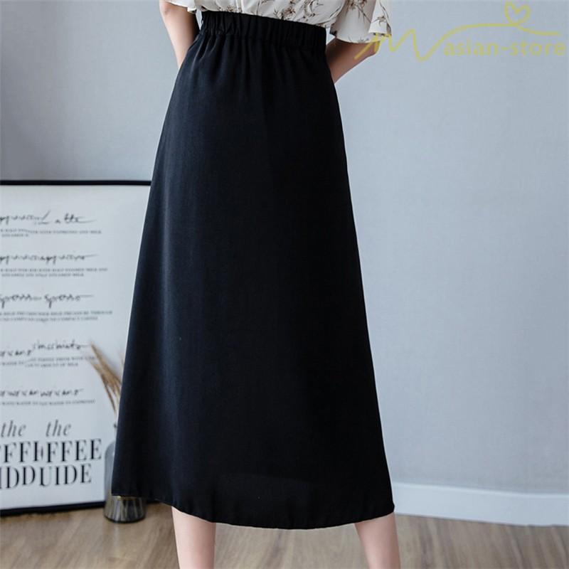 スカート スリットスカート トレンド ハイウエスト 上品 着痩せ Aライン ミディアム丈 通勤 韓国風 新制作 春コーデ ポリエステル 裏地付き ウエストゴム Ysyunka222 アジアンストア 通販 Yahoo ショッピング