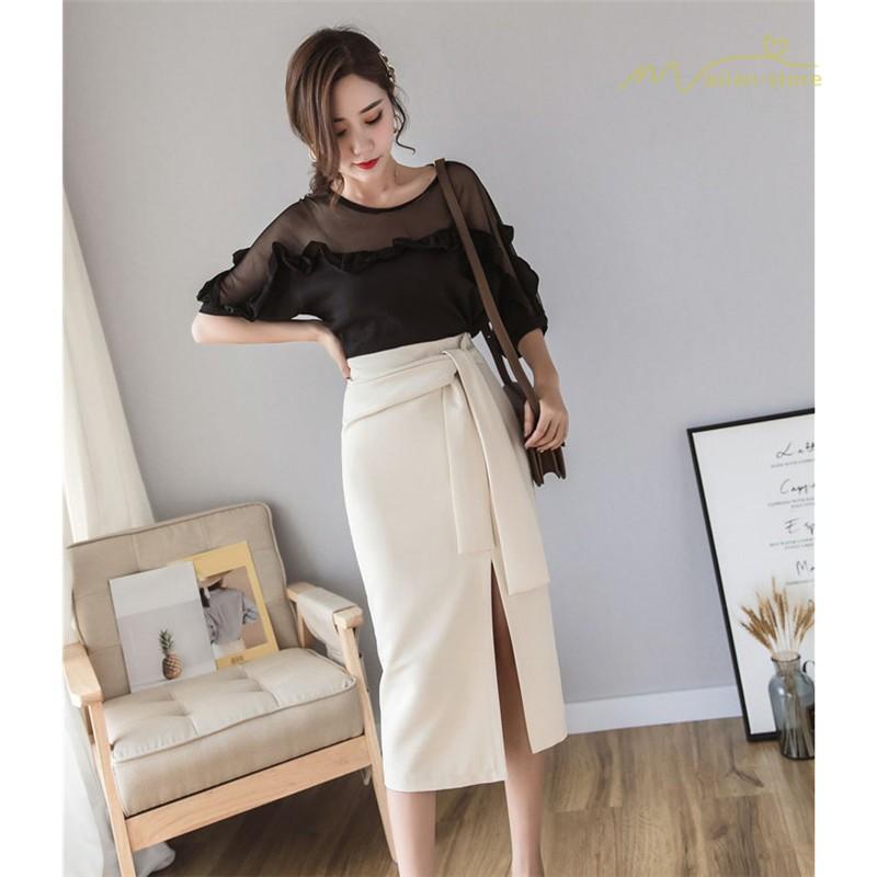 スカート レディース 夏物 ボトムス 膝下丈 ビジネス タイトスカート