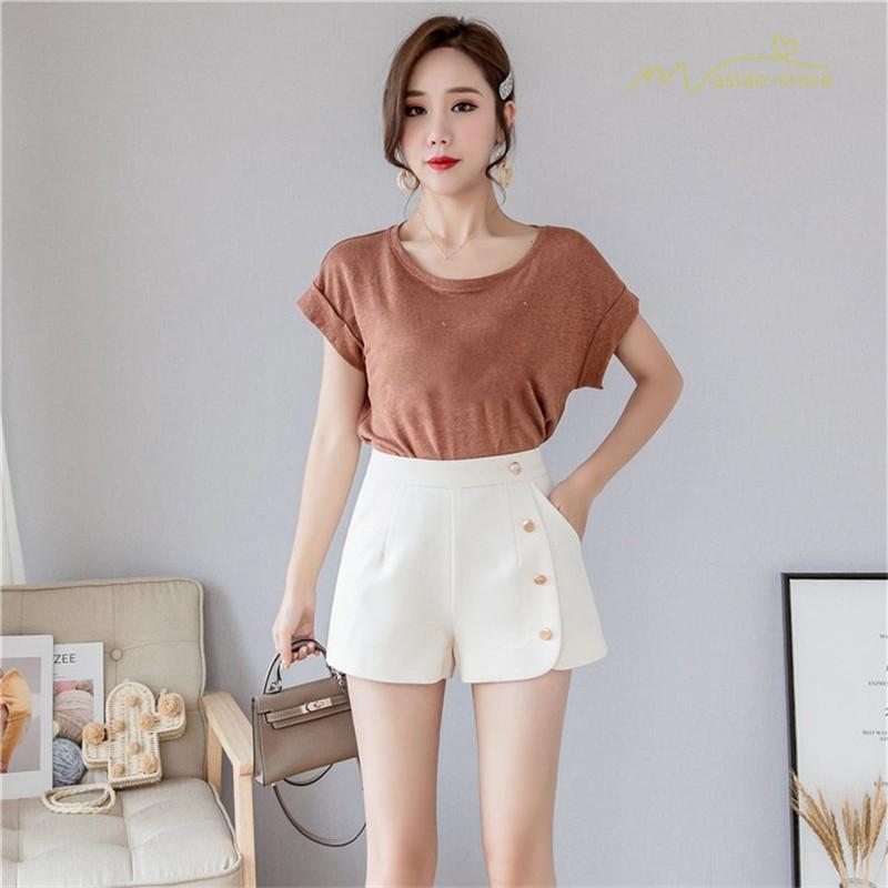 パンツ ショートパンツ アシンメトリー シングル 春夏コーデ デイリーコーデ ホットパンツ Aライン レディース ストライプ柄 ピンタック シンプルデザイン Ysyunka453 アジアンストア 通販 Yahoo ショッピング