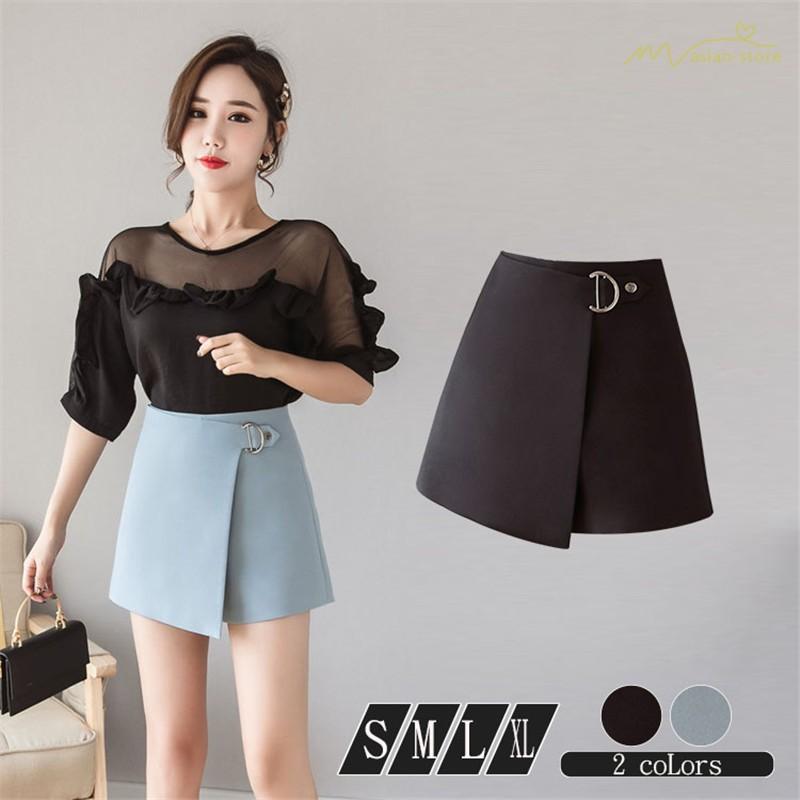 スカート Aライン インナーパンツ付き キュロット 細身 デイリーコーデ 夏物 フェミニン ショート丈スカート ショートパンツ ハイウエスト きれいめ Ysyunka460 アジアンストア 通販 Yahoo ショッピング