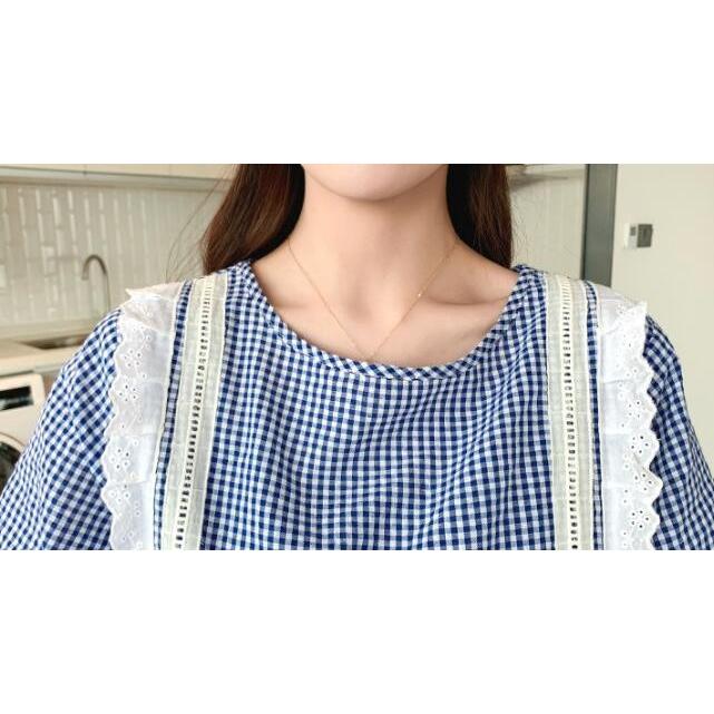 マタニティワンピース レディースフレアワンピース 夏 チェックワンピ ゆったり 可愛い 産前産後 マタニティウェア ママ服 妊婦服 女性用 ブルー Xl Yyfmm アジアンストア 通販 Yahoo ショッピング