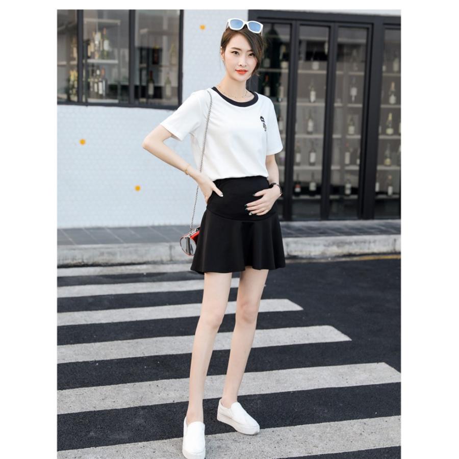 マタニティスカート フレアスカート 妊婦スカート マタニティウェア 大きいサイズ 伸縮性 ミニスカート ウエスト調整 お出かけ M L Xl Xxl 黒 産前産後 Yyfmm アジアンストア 通販 Yahoo ショッピング