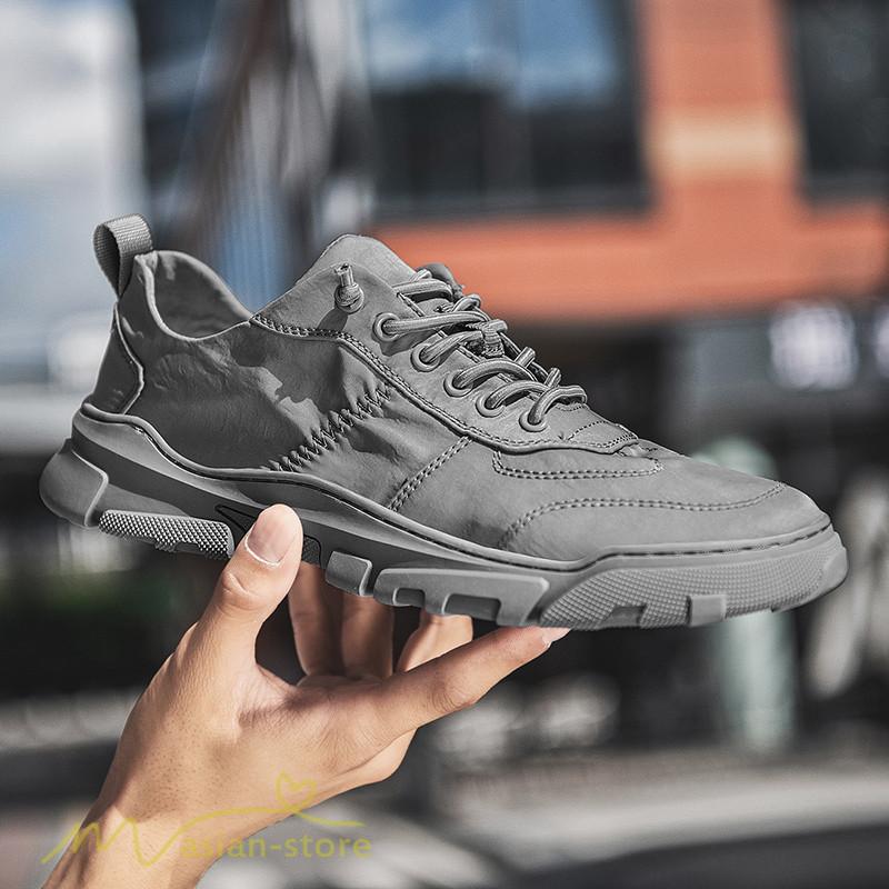 紳士靴 メンズ ひも スニーカー 無地 シンプル カジュアルシューズ 運動着 アウトドア ソールゴム 防滑 歩きやすい カジュアル 通勤通学 おしゃれ 3色展開 人気 Y2101suni017 アジアンストア 通販 Yahoo ショッピング