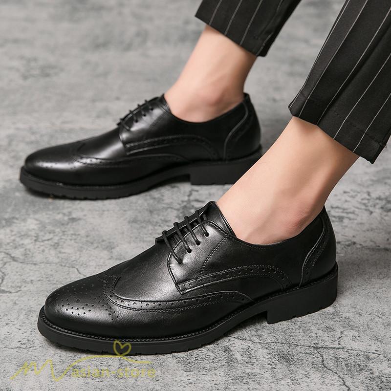 メンズ 革靴 ビジネスシューズ ウィングチップ 紳士靴 外羽根 フォーマル オフィス Pu革 カジュアル メンズシューズ 定番 人気 おしゃれ 紳士 父の日 通勤 上品 Y2101swnx005 アジアンストア 通販 Yahoo ショッピング