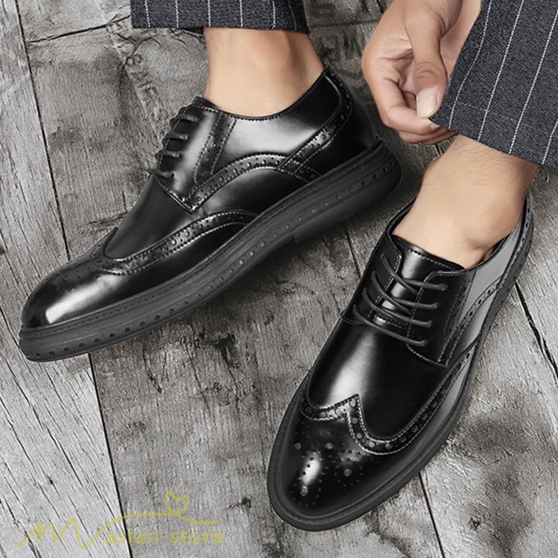 ビジネスシューズ 紐 メンズ シークレットシューズ 人気 定番 ビジネス オフィス フォーマル 外羽根 紳士靴 ウィングチップ 通気 通勤 おしゃれ メンズシューズ Y2101swnx037 アジアンストア 通販 Yahoo ショッピング