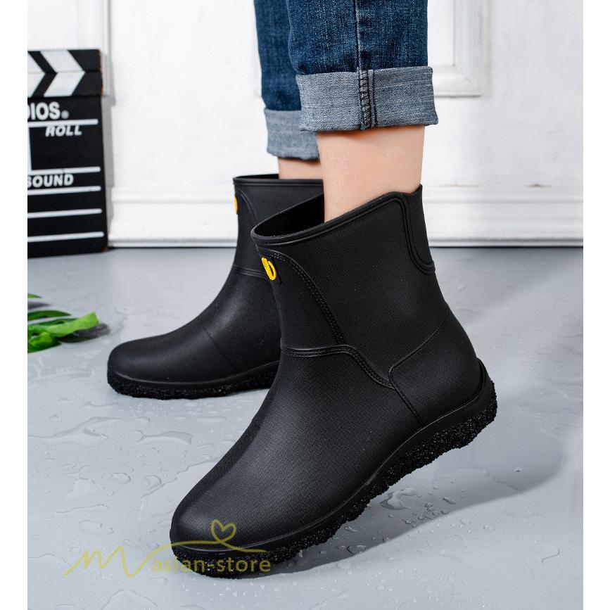 防水ブーツ メンズ 梅雨対策 アウトドア レインブーツ ミドルカット Pvc素材 柔らか 防滑ソール 滑り止め 裏起毛 取り外し 完全防水 おしゃれ ブーツ 雨靴 上品 Yamks アジアンストア 通販 Yahoo ショッピング