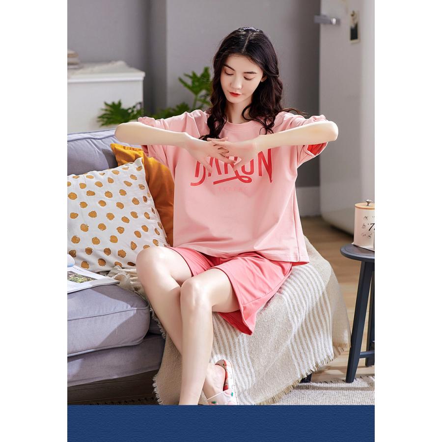 2点セット パジャマ ルームウェア レディース 夏 半袖 七分丈パンツ 薄手 パジャマ ルームウェア 女性 可愛い 部屋着 寝巻き ランジェリー パジャマ Yasjjf アジアンストア 通販 Yahoo ショッピング