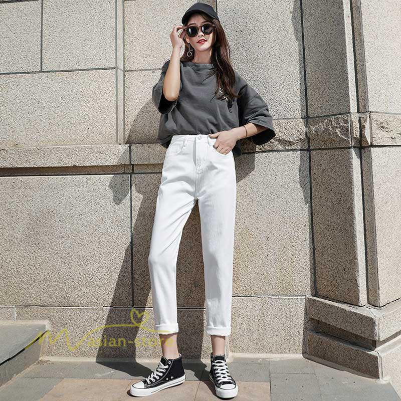 デニムパンツ ロングパンツ レディースファッション ジーンズ ジーパン ボトムス カジュアルパンツ ハイウエスト アンクルパンツ レディース 夏 Yayl アジアンストア 通販 Yahoo ショッピング