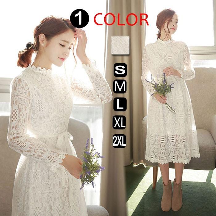 部分即日発送レースワンピース ミモレロングワンピ レディース エレガント ドレス 無地 パーティー 長袖 結婚式二次会 フォーマル シンプル S M L Xl 春夏 Ybkaa アジアンストア 通販 Yahoo ショッピング