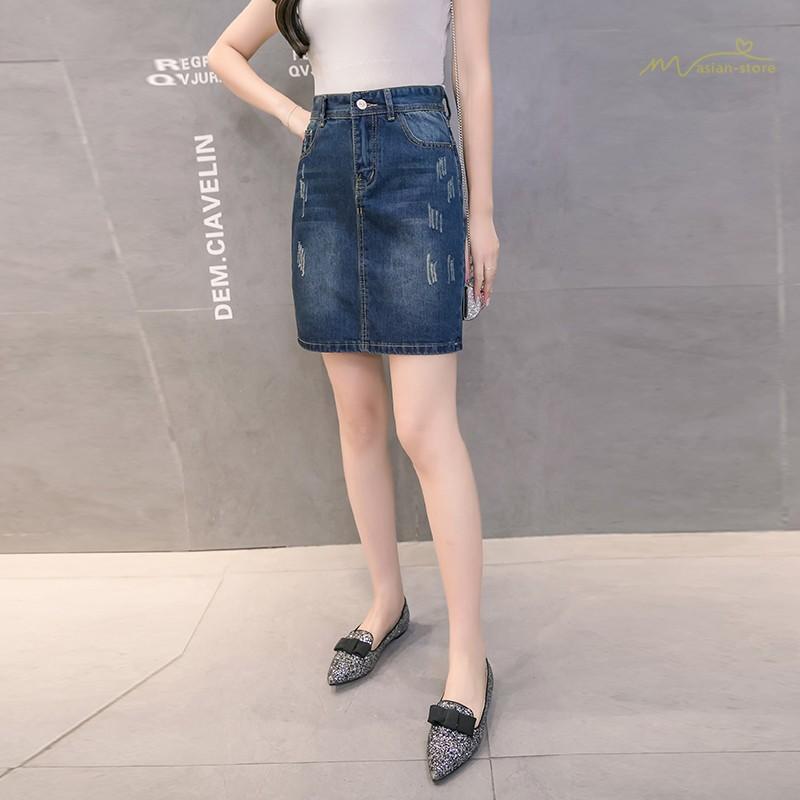 デニムスカート 台形スカートミニスカート タイトスカート ハイウエスト ボトムス デイリーコーデ 人気 レディース ダメージ加工 春夏コーデ 新制作 細身 Ybsk アジアンストア 通販 Yahoo ショッピング