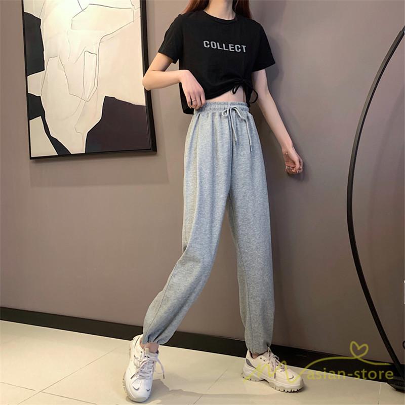 ワイドパンツ レディース 春コーデ 夏 パンツ ウエストゴム スウェットパンツ ズボン スポーツ ハイウエスト カジュアル 美脚 無地 着痩せ 上品 ゆるっと Ycsiyao アジアンストア 通販 Yahoo ショッピング