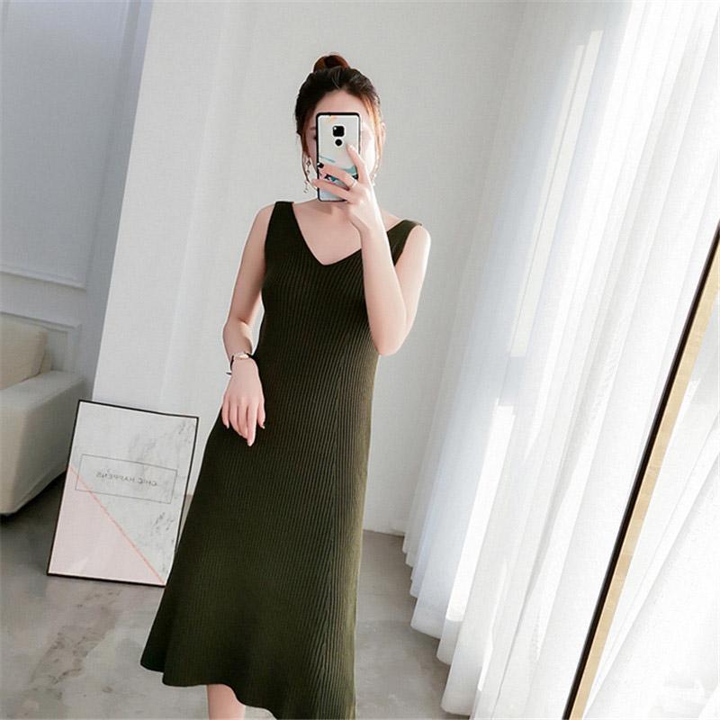 キャミワンピース レディース ロング ニット インナー 女性用 ミディアム丈ワンピース 通勤 韓国ファッション フェミニン ノースリーブ シンプル きれいめ Ydelan060 アジアンストア 通販 Yahoo ショッピング