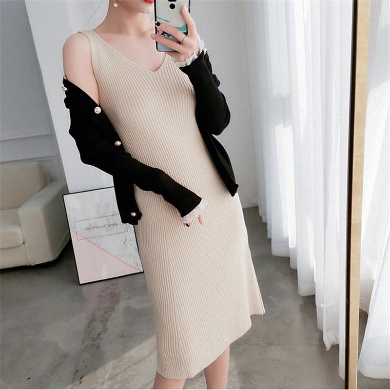 キャミワンピース レディース ロング ニット インナー 女性用 ミディアム丈ワンピース 通勤 韓国ファッション フェミニン ノースリーブ シンプル きれいめ Ydelan060 アジアンストア 通販 Yahoo ショッピング