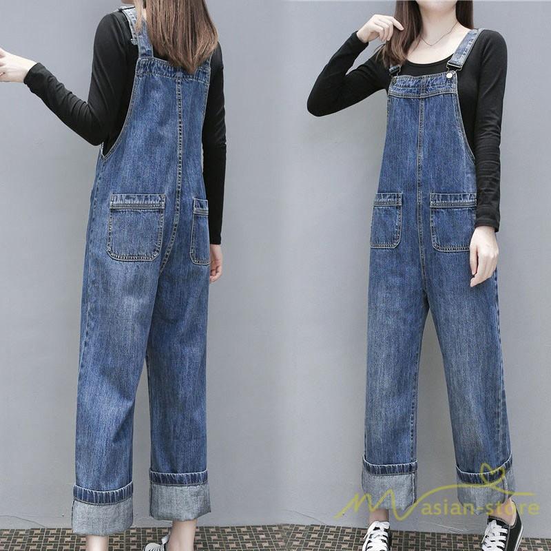 サロペット オーバーオール マキシ丈パンツ ボトムズ ガウチョパンツ ストレートパンツ デニムパンツ オールインワン ジーンズ 快適生地 着痩せ 春コーデ Ydnm アジアンストア 通販 Yahoo ショッピング