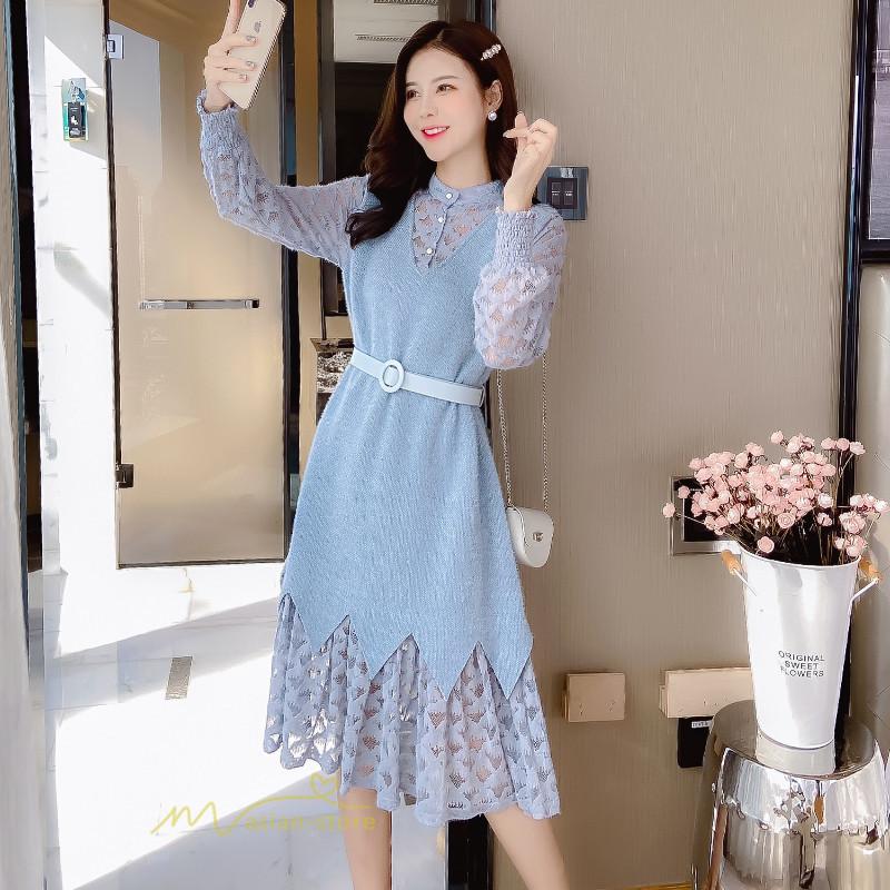 ワンピース レディース きれいめ フォーマルワンピース 春秋 冬 長袖 フェイクレイヤード 通勤 オフィス 代 30代 40代 ファッション エレガント 膝下丈 Ydqks1 アジアンストア 通販 Yahoo ショッピング