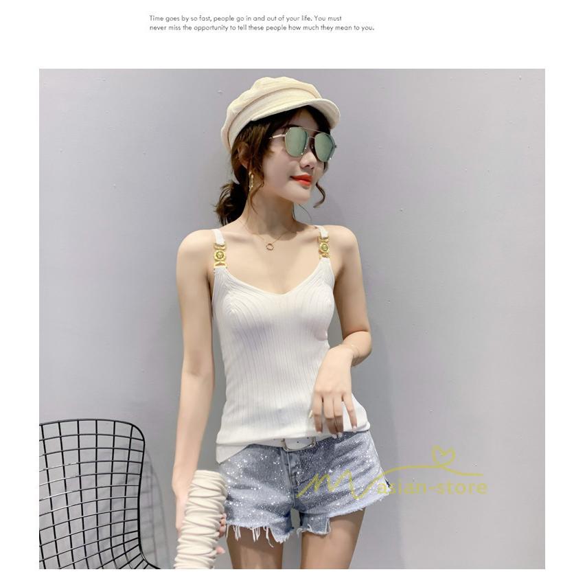 タンクトップ Vネック ノースリーブ インナー シンプル てらてら キャミソール レディース 肩出し トップス 女性用 おすすめ 販売実績no 1