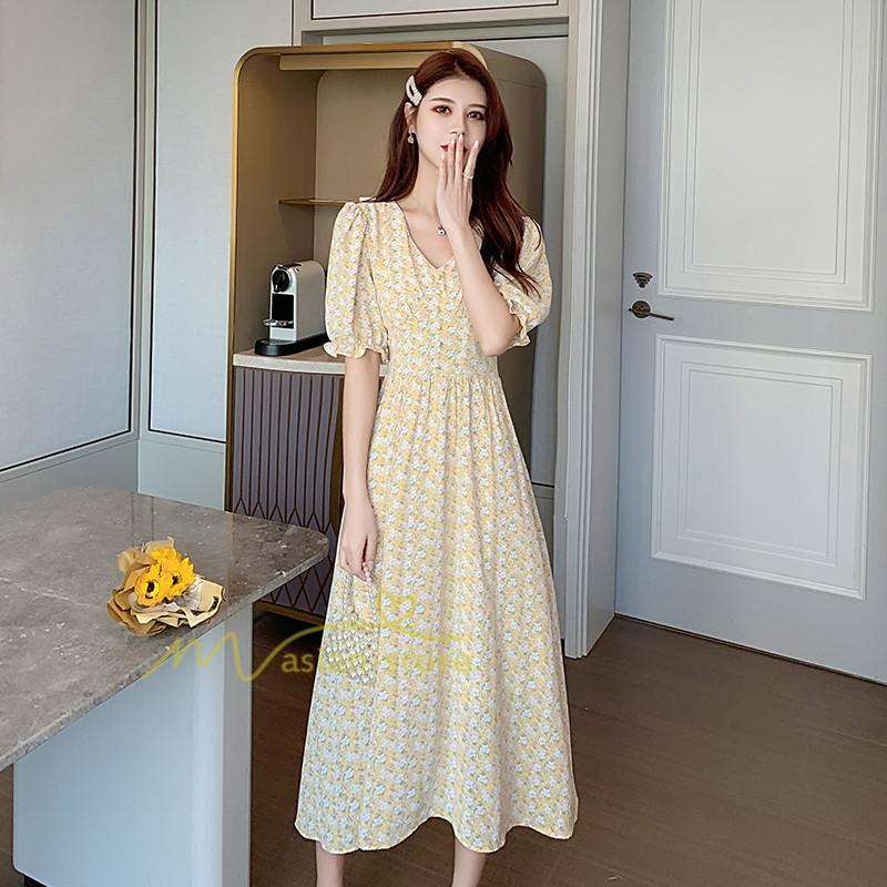 ワンピース 夏ワンピース 春 夏 半袖 ロング シフォンワンピース 花柄 ロングワンピース 着痩せ 韓国風 おしゃれ エレガント Aライン 30代 40 代 50代 通勤 激売 Ygjiayi アジアンストア 通販 Yahoo ショッピング