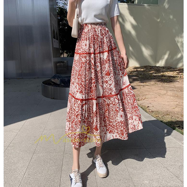 スカート ロング 花柄 柔らか ボトムス レディース ロングスカート