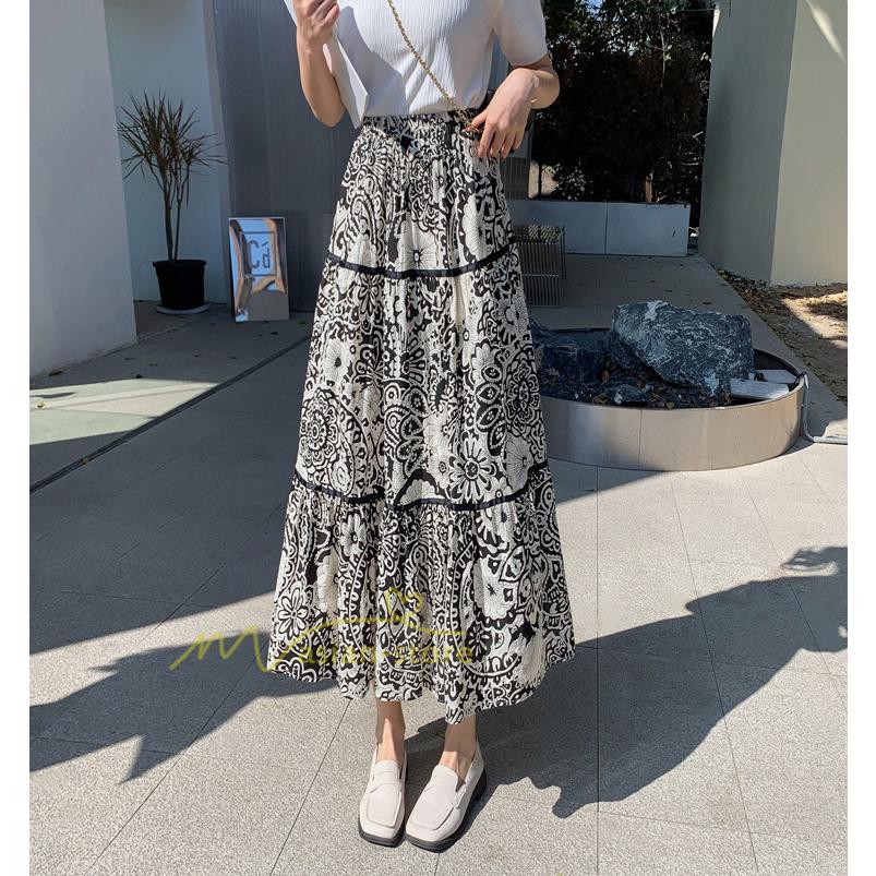 スカート ロング 花柄 柔らか ボトムス レディース ロングスカート マキシ丈 シンプル 無地 カジュアル 着痩せ コーデ 春 夏 秋代 30代 40代 50代 通勤通学 Ygjiayi アジアンストア 通販 Yahoo ショッピング