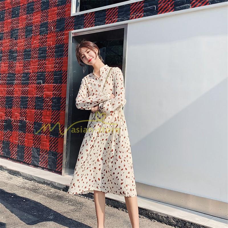 ワンピース リゾートワンピ 半袖 夏物 柄ワンピース 小花柄 カジュアル Aライン ロング丈 スタンドネック Vネック 通勤 ハイウエスト ひざ丈 ウエストゴム Yhd アジアンストア 通販 Yahoo ショッピング