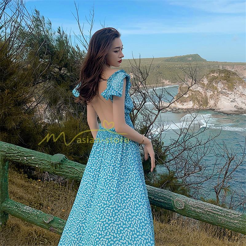 ワンピース マキシ丈 リゾートワンピ ビーチワンピ 不規則裾幅 ベアトップ レディース ハイウエスト カジュアル 夏物 半袖 柄ワンピース Vネック 着痩せ Yhd アジアンストア 通販 Yahoo ショッピング