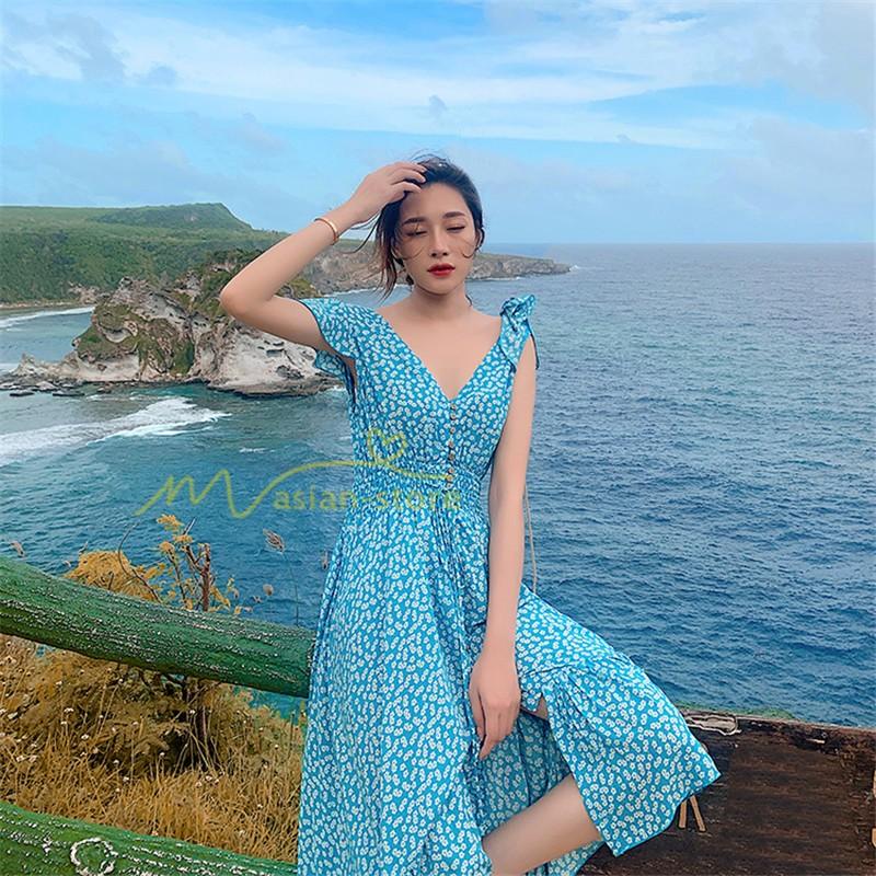 ワンピース マキシ丈 リゾートワンピ ビーチワンピ 不規則裾幅 ベアトップ レディース ハイウエスト カジュアル 夏物 半袖 柄ワンピース Vネック 着痩せ Yhd アジアンストア 通販 Yahoo ショッピング