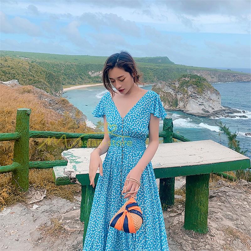 ワンピース マキシ丈 リゾートワンピ ビーチワンピ 不規則裾幅 ベアトップ レディース ハイウエスト カジュアル 夏物 半袖 柄ワンピース Vネック 着痩せ Yhd アジアンストア 通販 Yahoo ショッピング