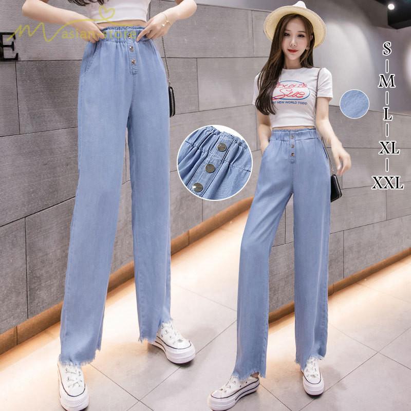 デニムストレートパンツ デニムワイドパンツ 春夏 デニムパンツ ガウチョパンツ レディース 薄手 ジーンズ ジーパン ボトムス ハイウエスト 柔らか ウエストゴム Yhmtlaa アジアンストア 通販 Yahoo ショッピング