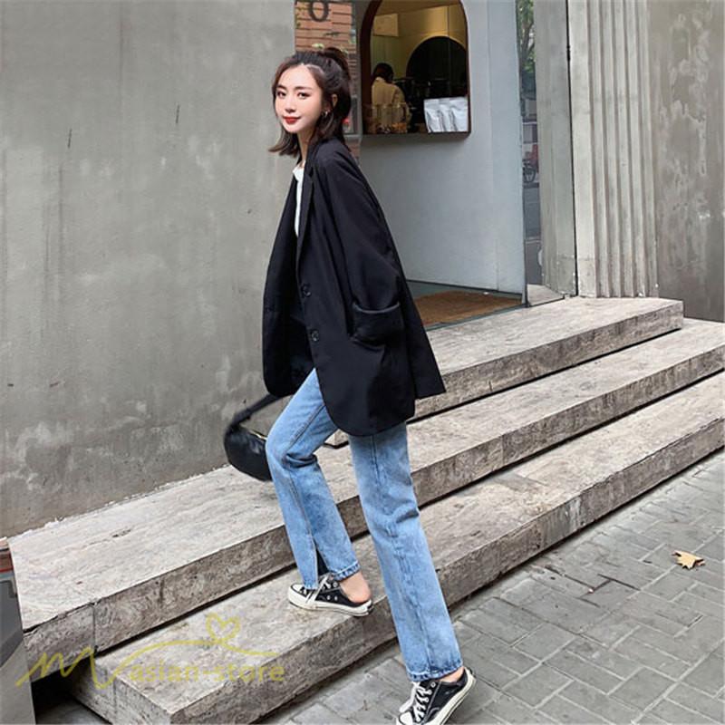 デニムパンツ ワイドパンツ スリット 無地 美脚効果アリ ブートカット デイリーコーデ シンプルデザイン ストレートパンツ 春コーデ 新制作 ハイウエスト Yhmtl アジアンストア 通販 Yahoo ショッピング