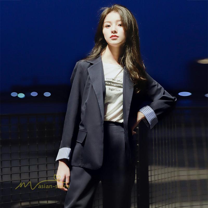 リクルートスーツ 女性 スーツ レディース パンツスーツ 長袖 2点セット フォーマル オフィス ビジネス かっこいい ズボン 通勤 お出かけ 新作 シンプル Yhyfs アジアンストア 通販 Yahoo ショッピング