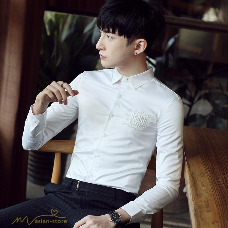 カッターシャツ シャツ メンズ 春秋 長袖 開襟シャツ シンプル カジュアル ビジネスシャツ オフィス 刺繍 着回し 人気 メンズシャツ 大きいサイズ ワイシャツ Yhzlm105 アジアンストア 通販 Yahoo ショッピング