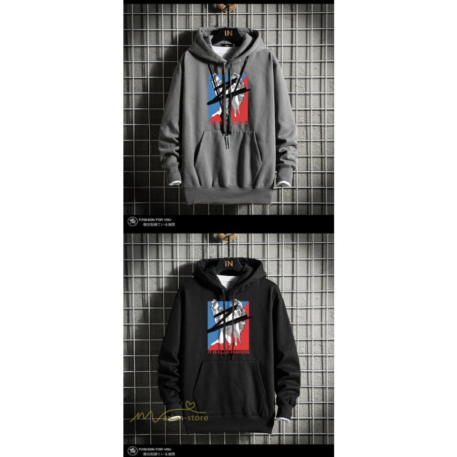 メンズパーカー フード付き プルオーバー メンズ 長袖 秋物 新作 ゆったり 着痩せ ワイドパーカー 人気 カジュアル お出かけ プリント 大きいサイズ おしゃれ Yhzlm アジアンストア 通販 Yahoo ショッピング