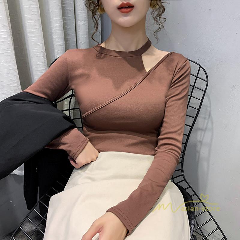 カットソー レディース 長袖 Tシャツ おしゃれ きれいめ カジュアル クルーネック シンプル お出かけ アウター 21作 40代30代代 無地 カシュクール 春夏秋 Yktst アジアンストア 通販 Yahoo ショッピング