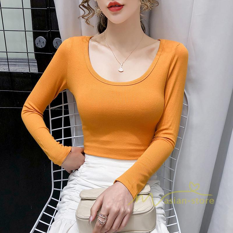 レディース インナー Tシャツ シンプル 春夏 代30代40代 きれいめ 21 チュニック カシュクール 着痩せ 長袖 タイト ストレッチ ファッション カジュアル Yktst アジアンストア 通販 Yahoo ショッピング