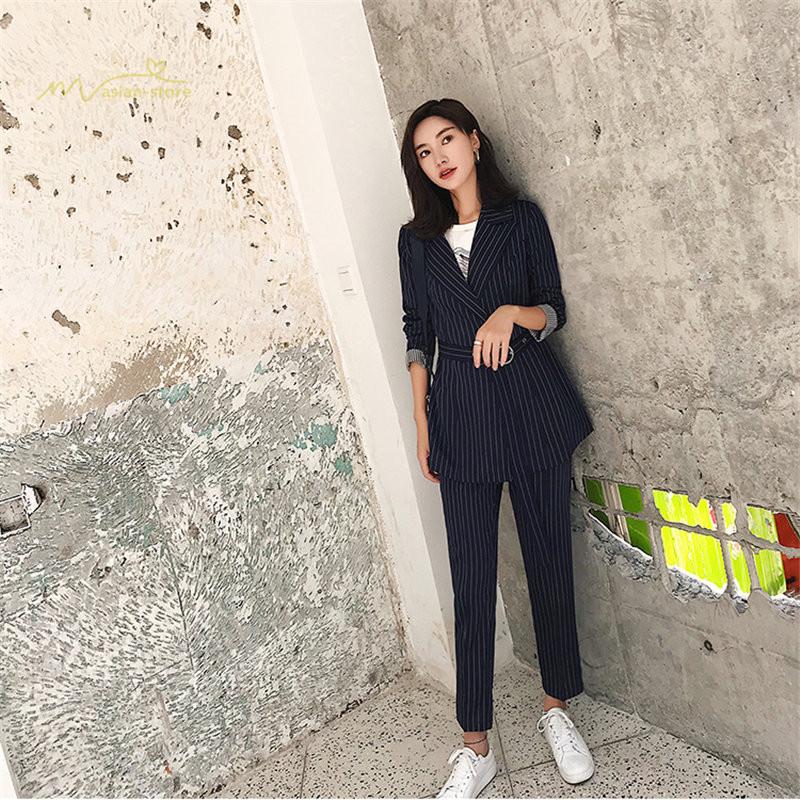 セットアップ レディース スーツセット ストライプ柄 長袖 テーラードジャケット ロングパンツ ビジネス 通勤ol リクルート 制服 就活 事務服 二次会 お呼ばれ Yldrh アジアンストア 通販 Yahoo ショッピング