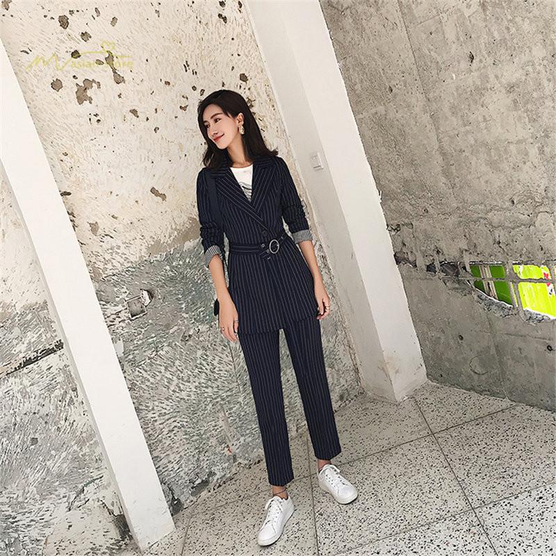 セットアップ レディース スーツセット ストライプ柄 長袖 テーラードジャケット ロングパンツ ビジネス 通勤ol リクルート 制服 就活 事務服 二次会 お呼ばれ Yldrh アジアンストア 通販 Yahoo ショッピング