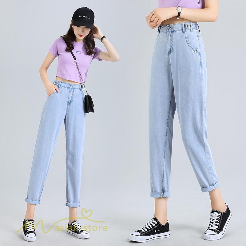 パンツ デニム ジーンズ レディース 着痩せ ロング丈 夏新作 カジュアルパンツ デニムパンツ ハイウエスト 大きいサイズ Xxxl ライトブルー 夏コーデ 日常感 Yliuru アジアンストア 通販 Yahoo ショッピング
