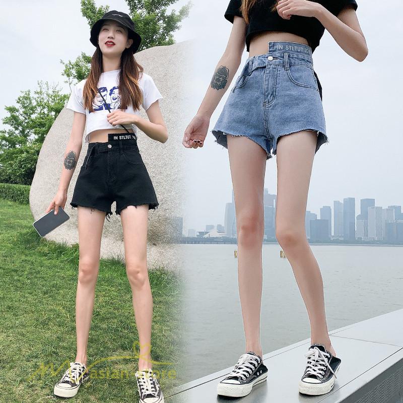 パンツ レディース ショート丈 着痩せ 不規則 ジーンズ 夏コーデ デニムパンツ ホットパンツ 無地 ハイウエスト 着回し サマー Aライン ダメージ 女性 きれいめ Yliuru アジアンストア 通販 Yahoo ショッピング