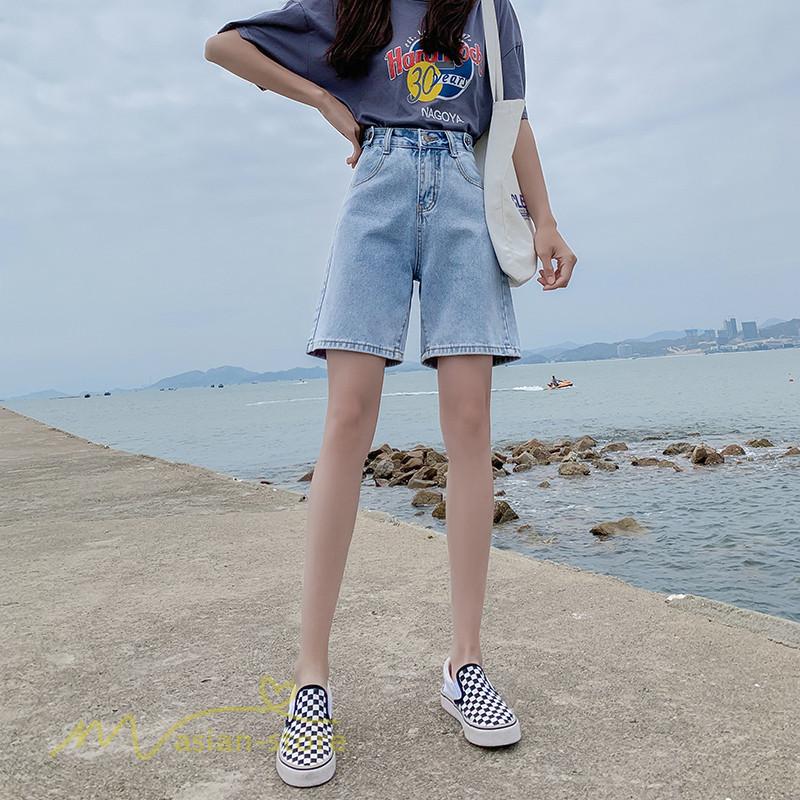 パンツ デニム ジーンズ ハーフパンツ 着痩せ 無地 ハイウエスト ショート丈 Xs Xl 夏コーデ 着回し 人気 おしゃれ ワイドパンツ ゆったり アウトドア きれいめ Yliuru アジアンストア 通販 Yahoo ショッピング