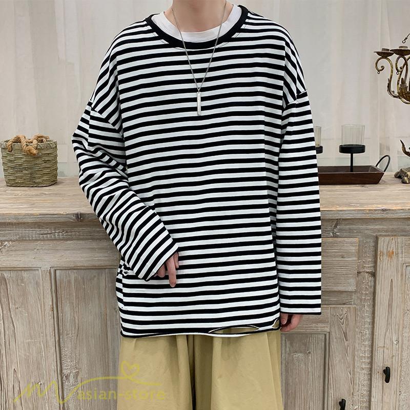 ポロシャツ メンズ スポーツ アウトドア ファッション 快適 ストライプ 春 長袖