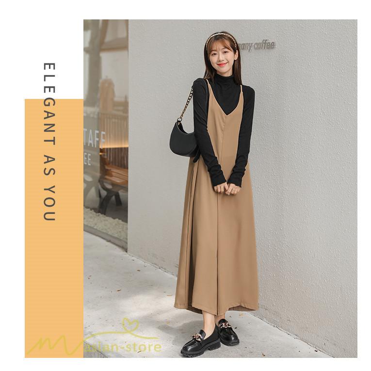 サロペット レディース スカーチョ ワイドパンツ 無地 キャミ ガチョウ