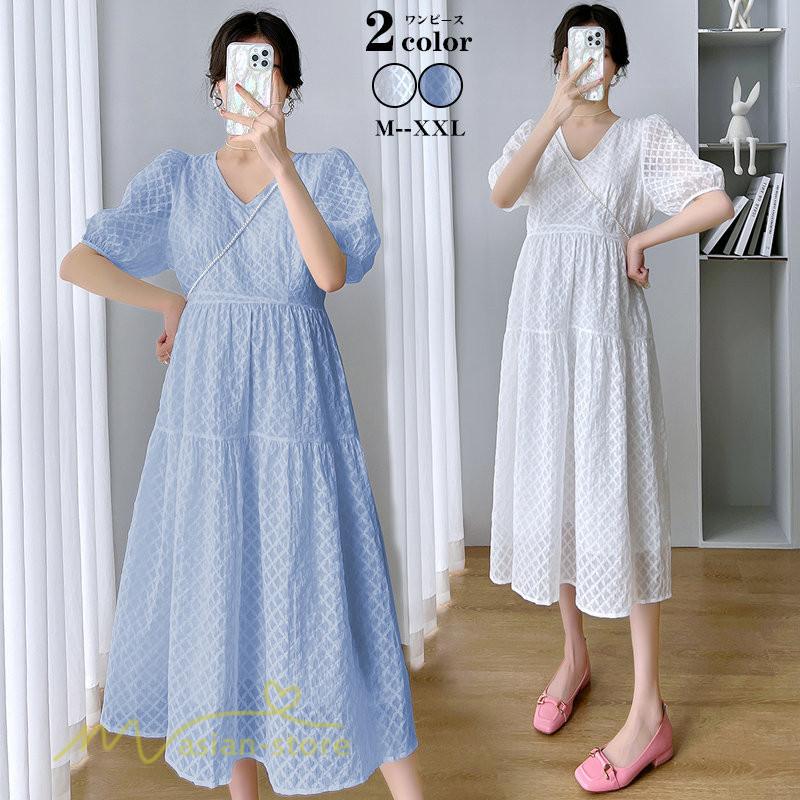 679円 保障できる マタニティワンピース レディース 着痩せ 韓国風 夏新作 マタニティウェア 上品 カジュアル Vネック マタニティ ひざ下丈 産前産後 サマーワンピース