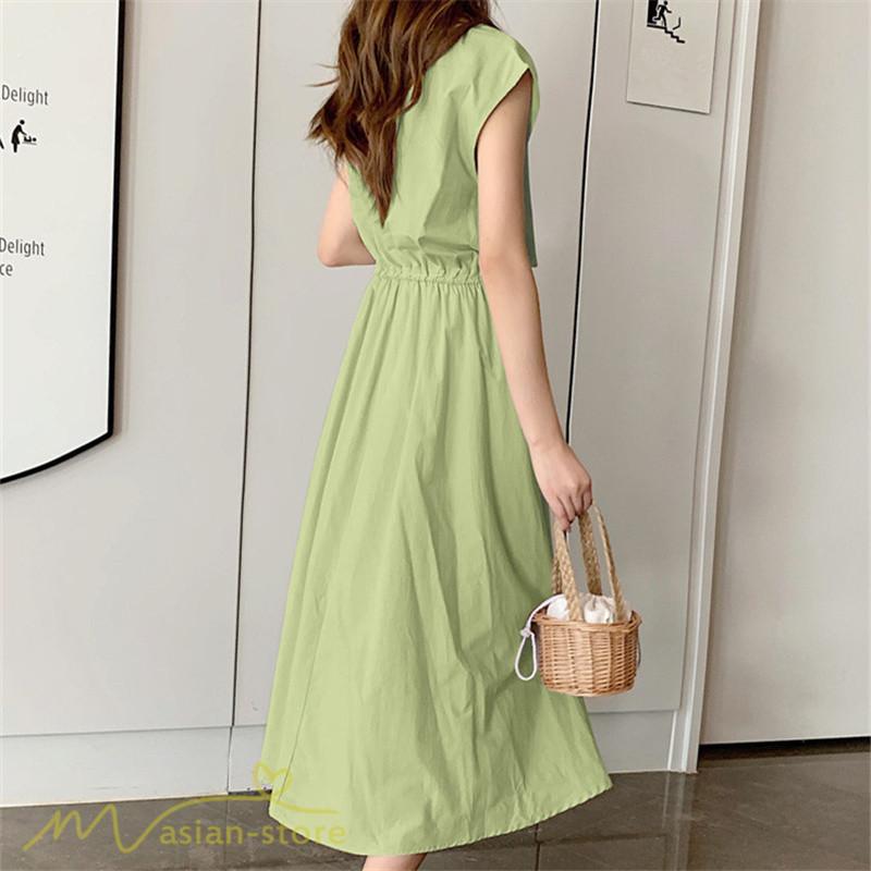 新品リネンパネルロングフレアワンピース黄緑グリーン涼しい麻テイラード七分袖春夏 新品リネンパネルロングフレアワンピース黄緑グリーン涼しい麻