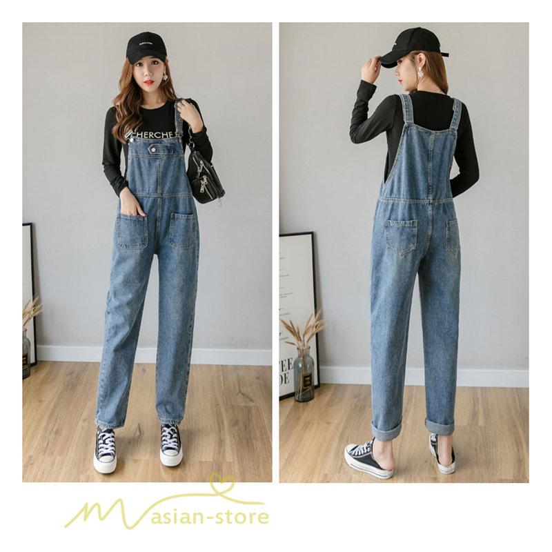オーバーオールパンツ レディースデニム ストレートパンツ ワイドパンツ バギーパンツ アンクルパンツ オールインワンパンツ サロペットパンツ 通勤通学 Ymkd アジアンストア 通販 Yahoo ショッピング