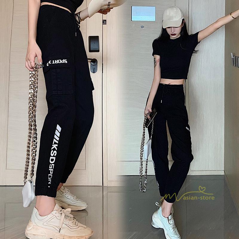 カーゴパンツ レディース ロングパンツ テーパード シルエット ボトムス 長ズボン ヒップホップ 流行 ゆったり 大きいサイズ ストリート デザイン 格好いい Ymsfe アジアンストア 通販 Yahoo ショッピング